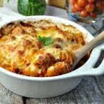 You don't even have to boil the pasta with this easy Dump-and-Bake Meatball Casserole!