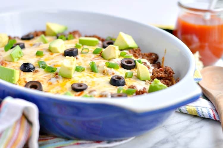 Your family will LOVE this Healthy 4 Ingredient Enchilada Casserole!