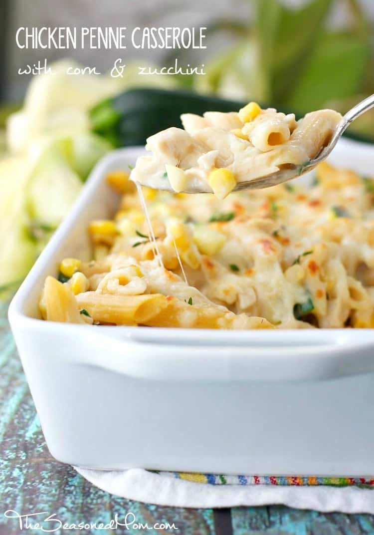 Chicken Penne Casserole with Corn and Zucchini TEXT