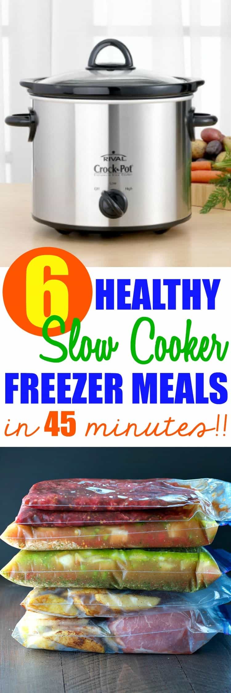 6 Healthy Slow Cooker Freezer Meals in 45 Minutes - The Seasoned Mom