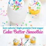 Long collage of Cake Batter Healthy Smoothie