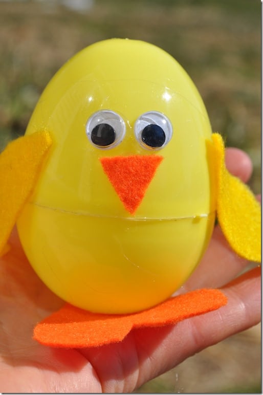 Plastic Egg Chick in Hand