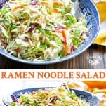 Long collage of Ramen Noodle Salad recipe