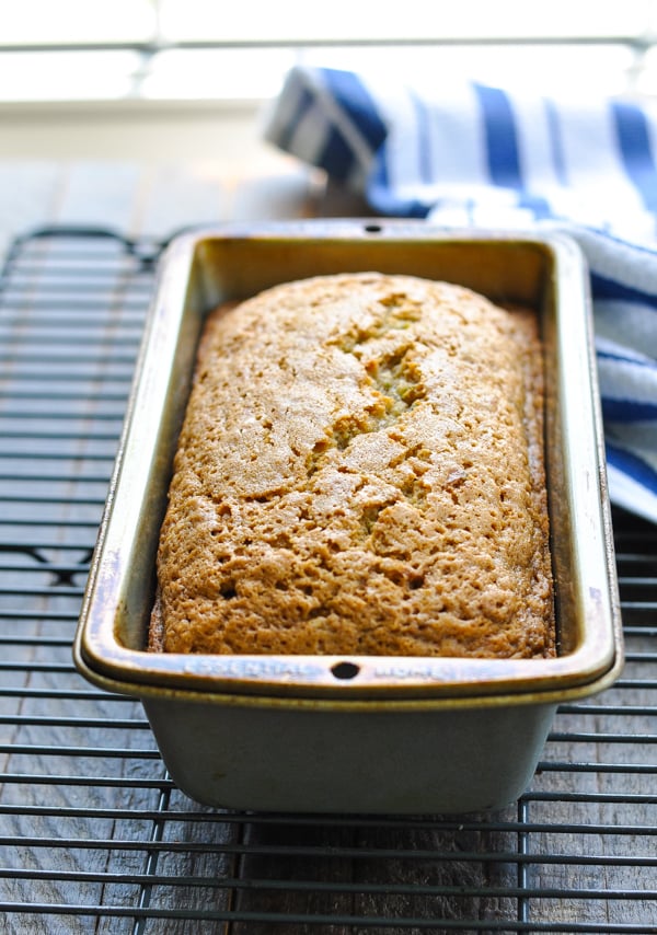Baked loaf of zucchini bread