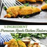 Long collage of Parmesan Ranch Chicken Tenders recipe