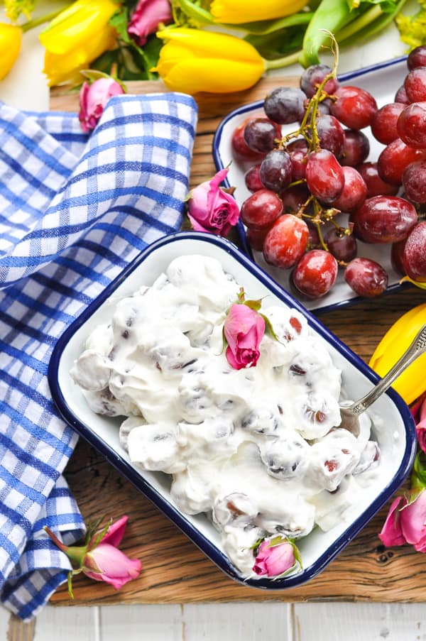 A light and fresh 3-Ingredient Grape Salad is a healthy side dish that's ready in 5 minutes!