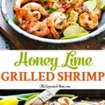This easy dinner recipe for Honey Lime Grilled Shrimp is a healthy meal for summer!