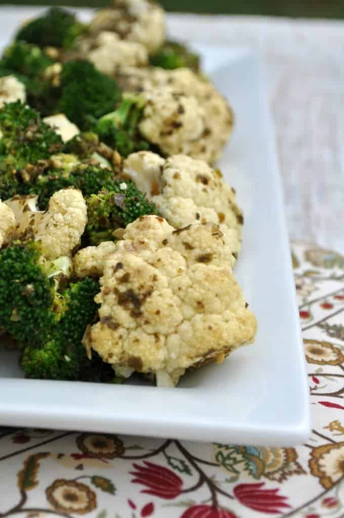 Oven-Roasted Pesto Broccoli and Cauliflower 2