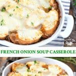 Long collage of easy French Onion Soup Casserole recipe