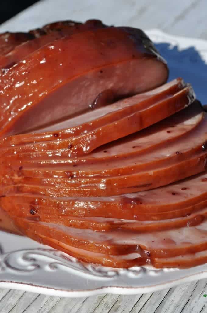 Slow Cooker Cranberry Raspberry Glazed Ham 2