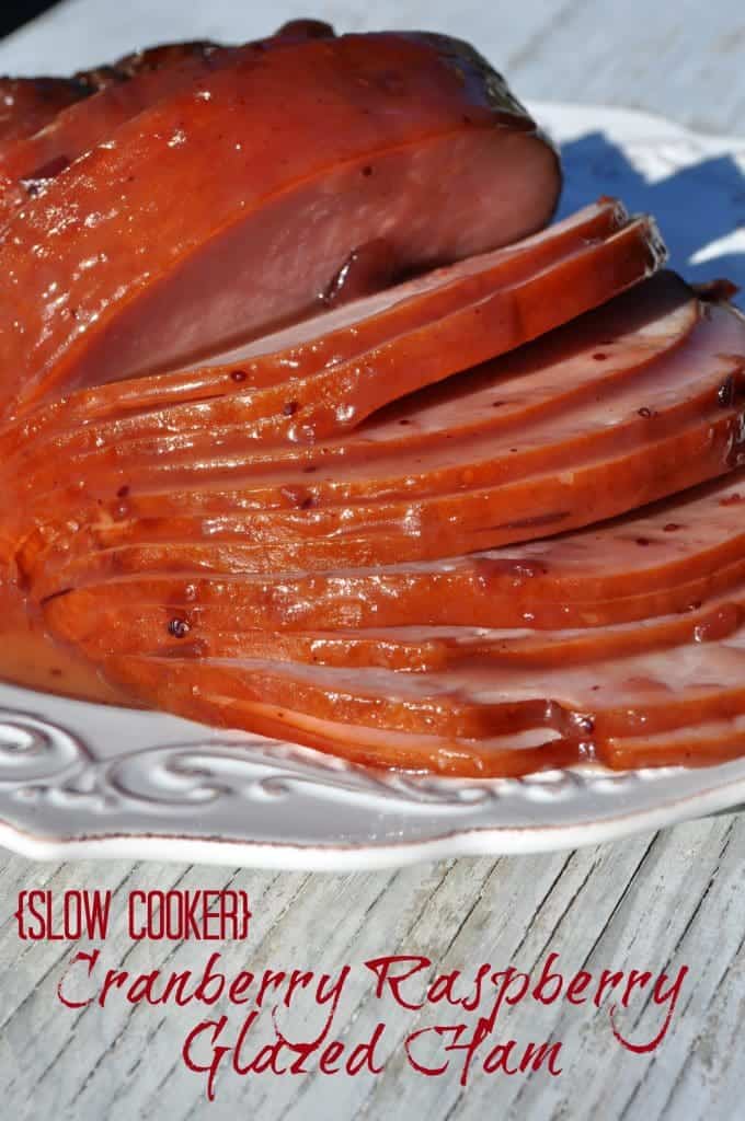 Slow Cooker Cranberry Raspberry Glazed Ham 3