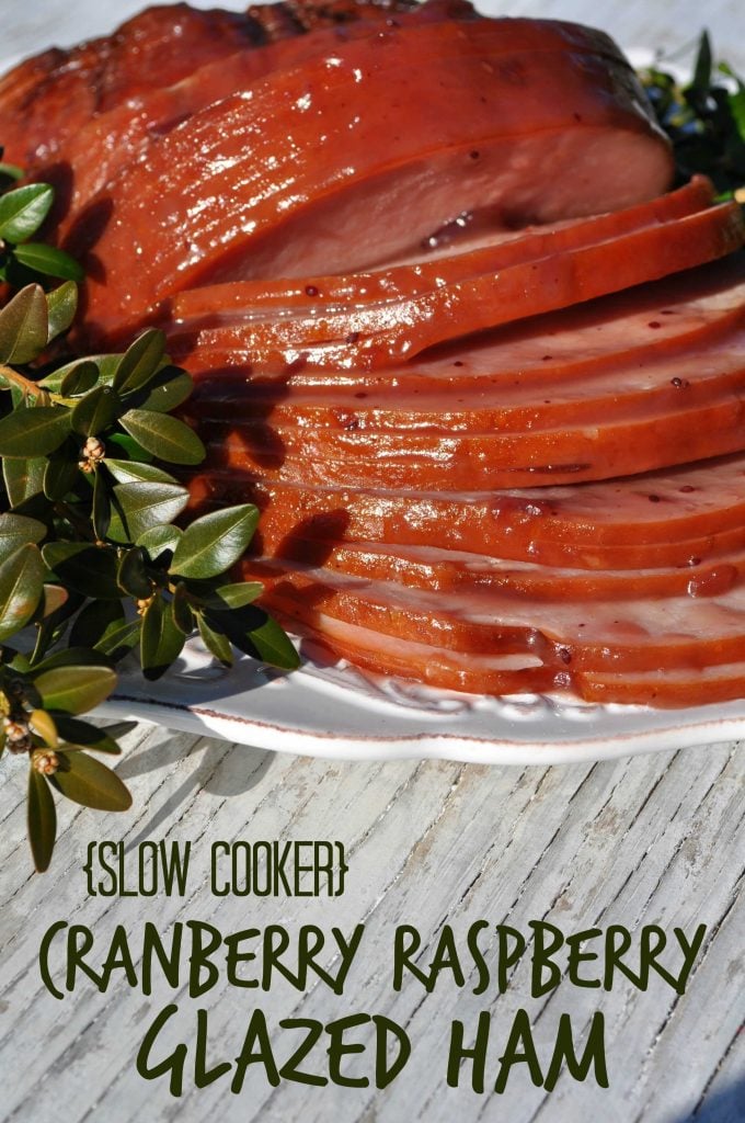 Slow Cooker Cranberry Raspberry Glazed Ham