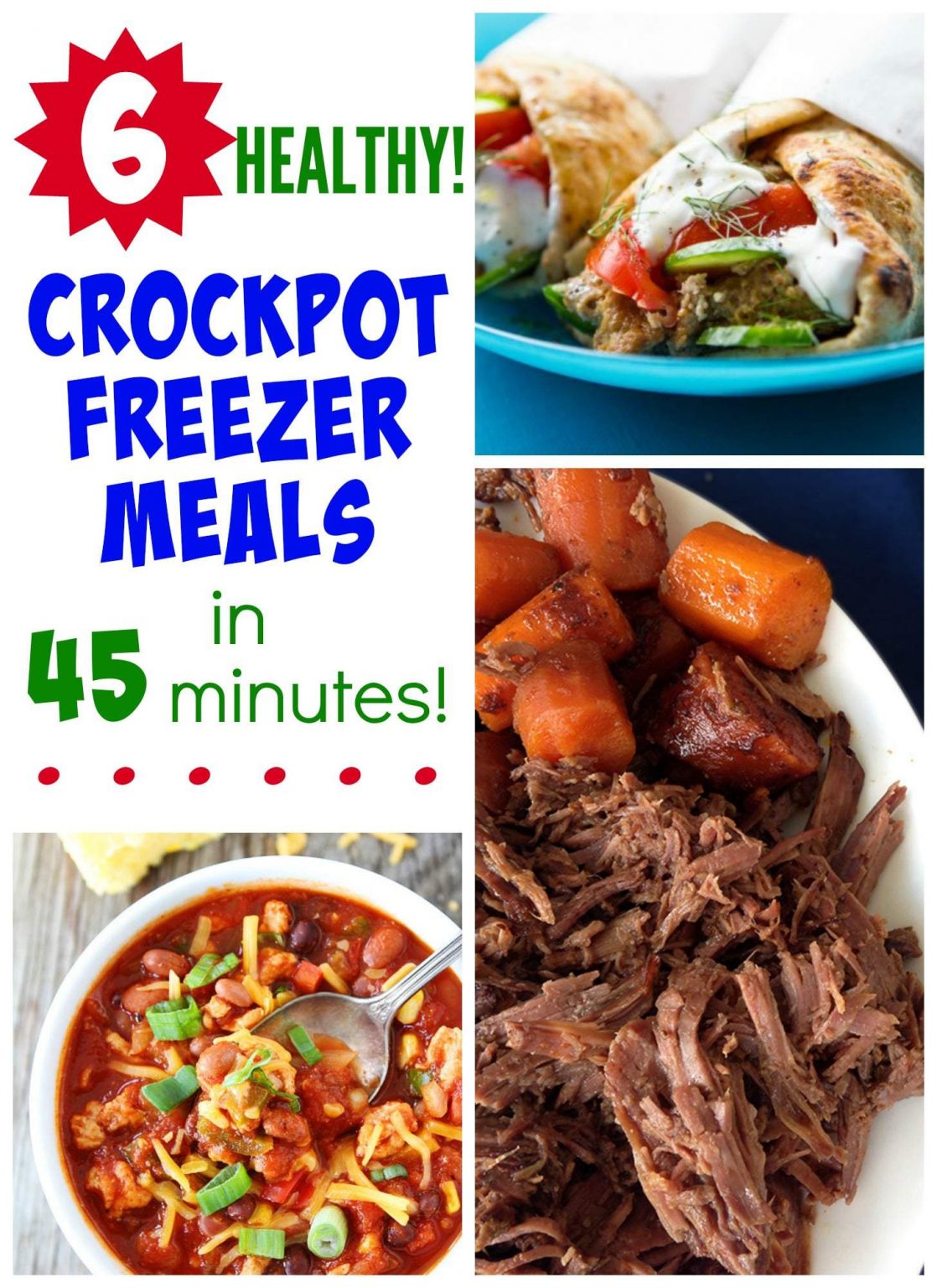 6 Healthy Slow Cooker Freezer Meals in Less Than 1 Hour! - The Seasoned Mom