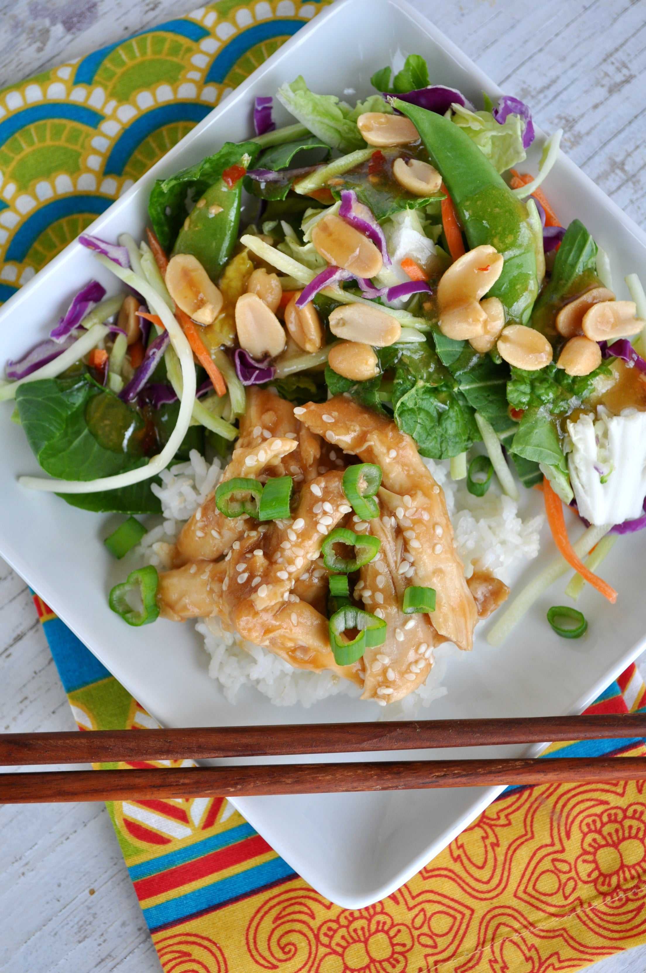 Healthy Slow Cooker Teriyaki Chicken with Ginger Bok Choy Salad 4