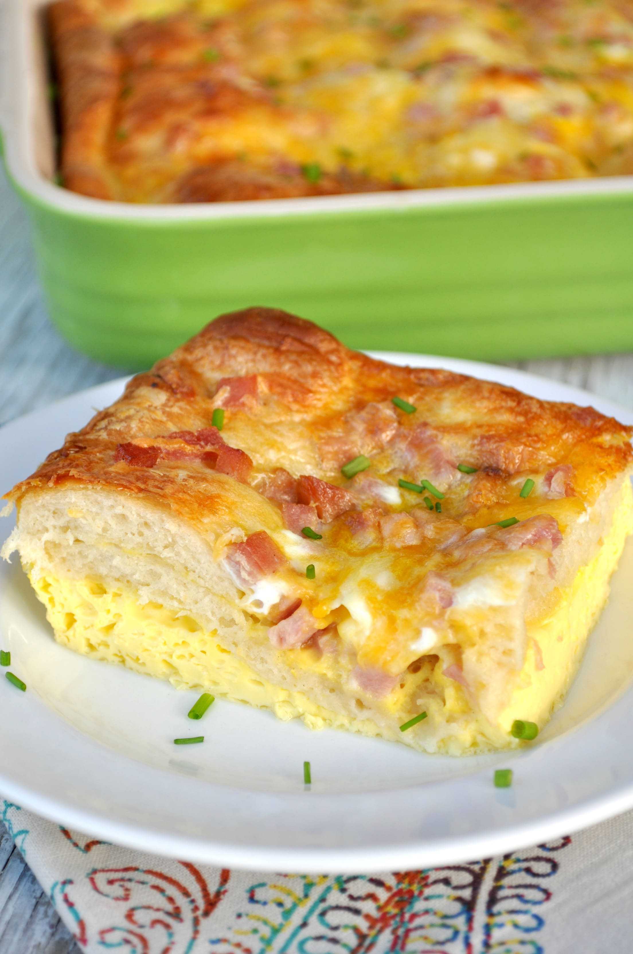 Ham Egg and Cheese Crescent Roll Casserole