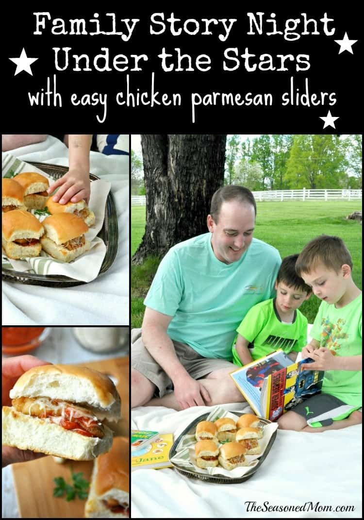 Family Story Night Under the Stars with Easy Chicken Parmesan Sliders