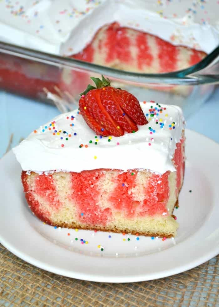 Strawberry Jello Poke Cake 3
