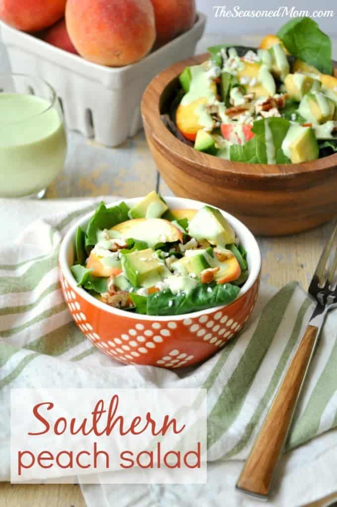 Southern Peach Salad with Green Goddess Dressing The Seasoned Mom