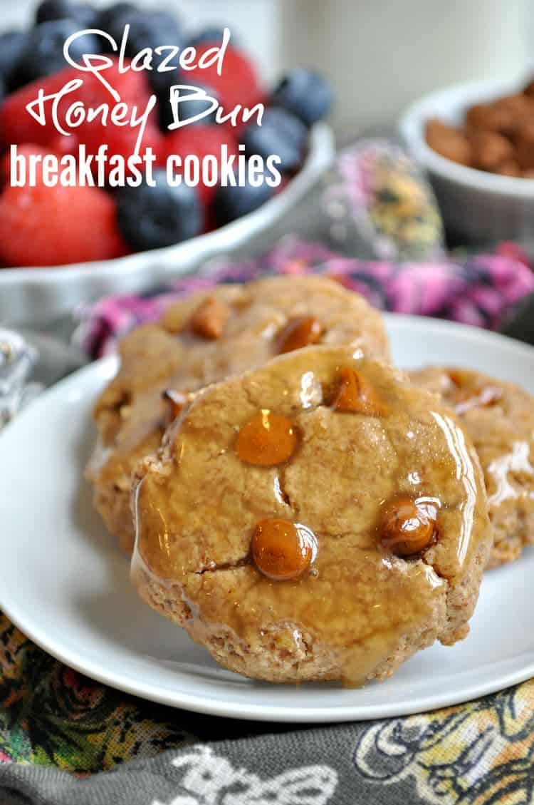 Glazed Honey Bun Breakfast Cookies