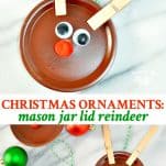 Long collage image of homemade Christmas ornaments