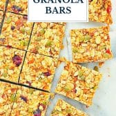 Fall harvest healthy granola bars with text title overlay.