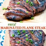 Long collage of Easy Marinated Flank Steak recipe