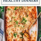 30 quick fix healthy dinners with text title box at top.