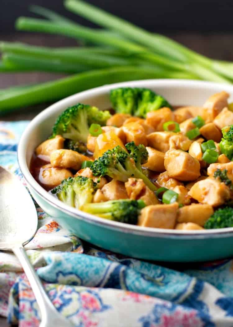 This healthy dinner comes together in about 20 minutes with just a few simple ingredients! My Island Teriyaki Chicken Skillet is a clean eating meal that's less than 300 calories -- and the whole family loves it!