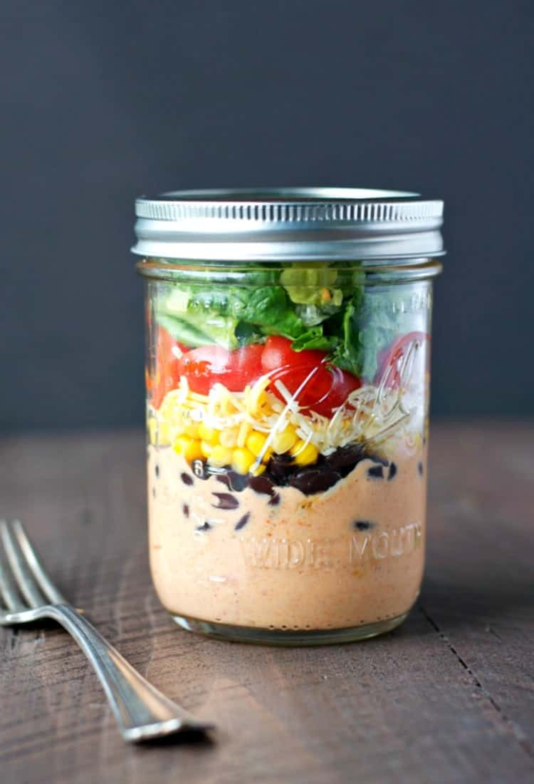 Chicken Taco Mason Jar Salads