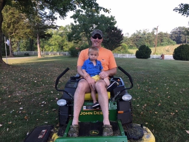 Keith and Spencer on Tractor