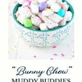 Easter muddy buddies (bunny chow) with text title at the bottom.
