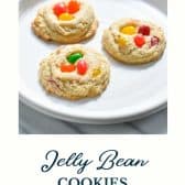 Jelly bean cookies with text title at the bottom.