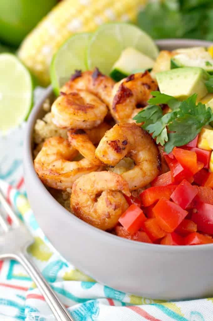 Healthy Shrimp Quinoa Bowls The Seasoned Mom