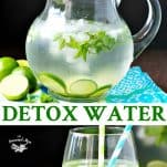 Long collage of mojito infused detox water