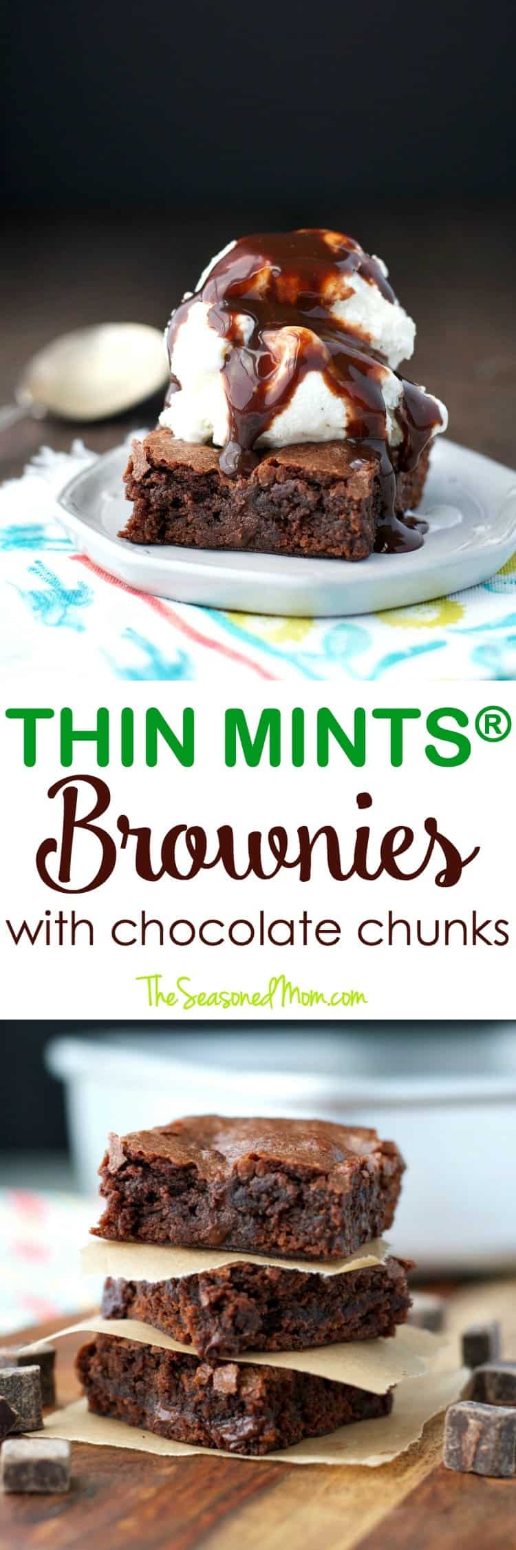 These Thin Mints® Brownies with Chocolate Chunks are a rich, chocolatey, and oh-so-decadent dessert! Best of all? They're made with a shortcut for quick and easy baking!