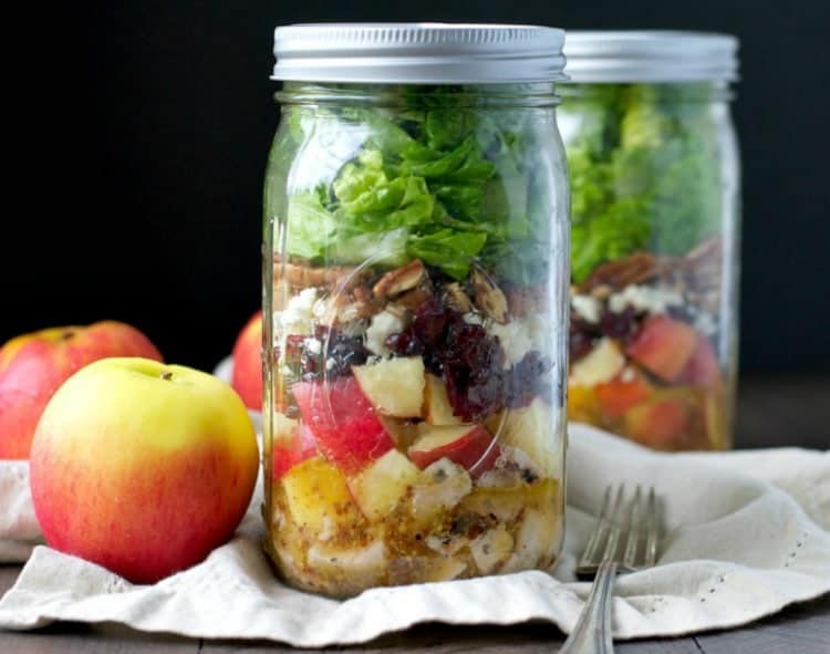 Apple Harvest Mason Jar Salads The Seasoned Mom