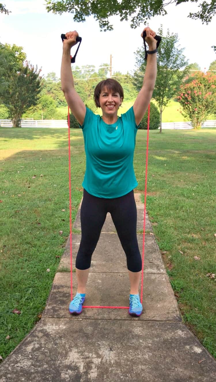 This Low Impact Resistance Band Workout combines cardio and strength training for a total body exercise routine that you can do almost anywhere -- in just 20 minutes!