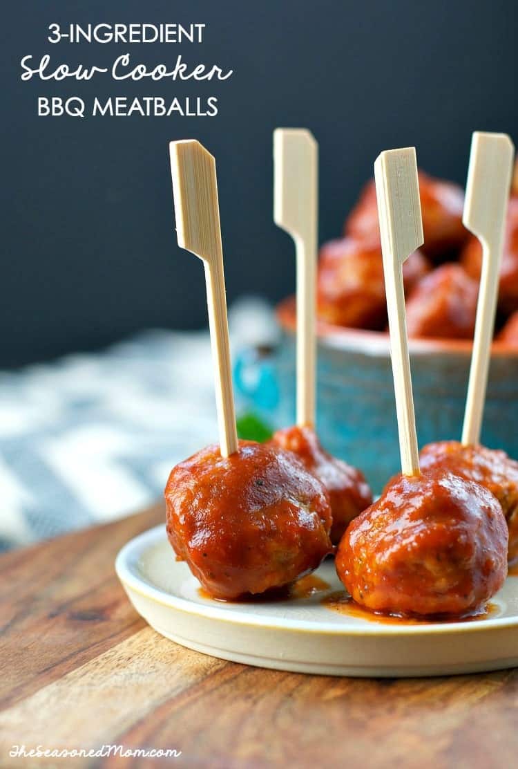 Slow Cooker Barbecue Meatballs The Seasoned Mom