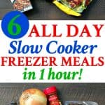Stock your kitchen with 6 All Day Slow Cooker Freezer Meals in just 1 hour!