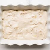 Final layered dish before it goes in the oven.