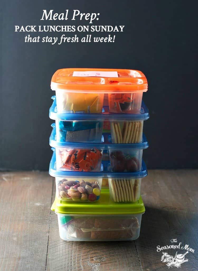 Learn the easy way to meal prep: pack school lunches on Sunday that stay fresh all week! PLUS, a free printable checklist with lunch ideas!