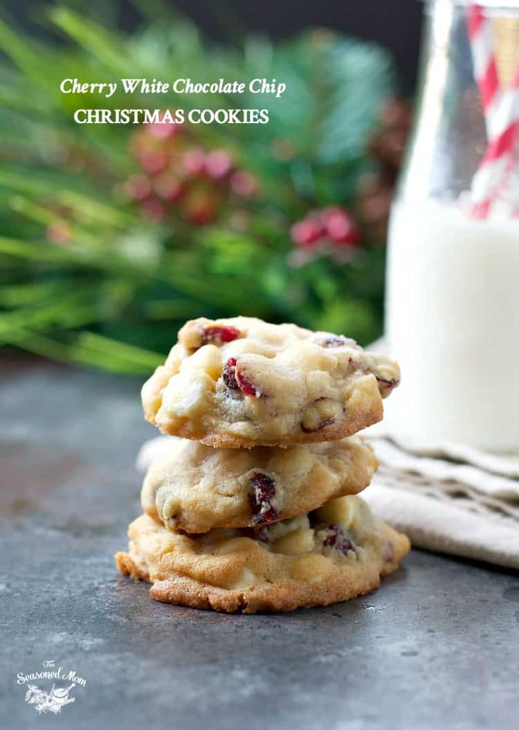 Cherry White Chocolate Chip Christmas Cookies