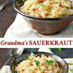 Long collage image of Sauerkraut recipe