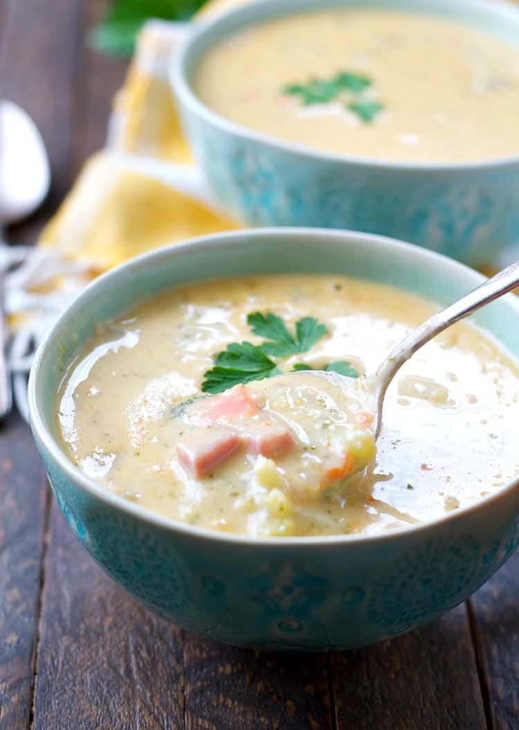 Slow Cooker Farmhouse Ham and Cheddar Soup