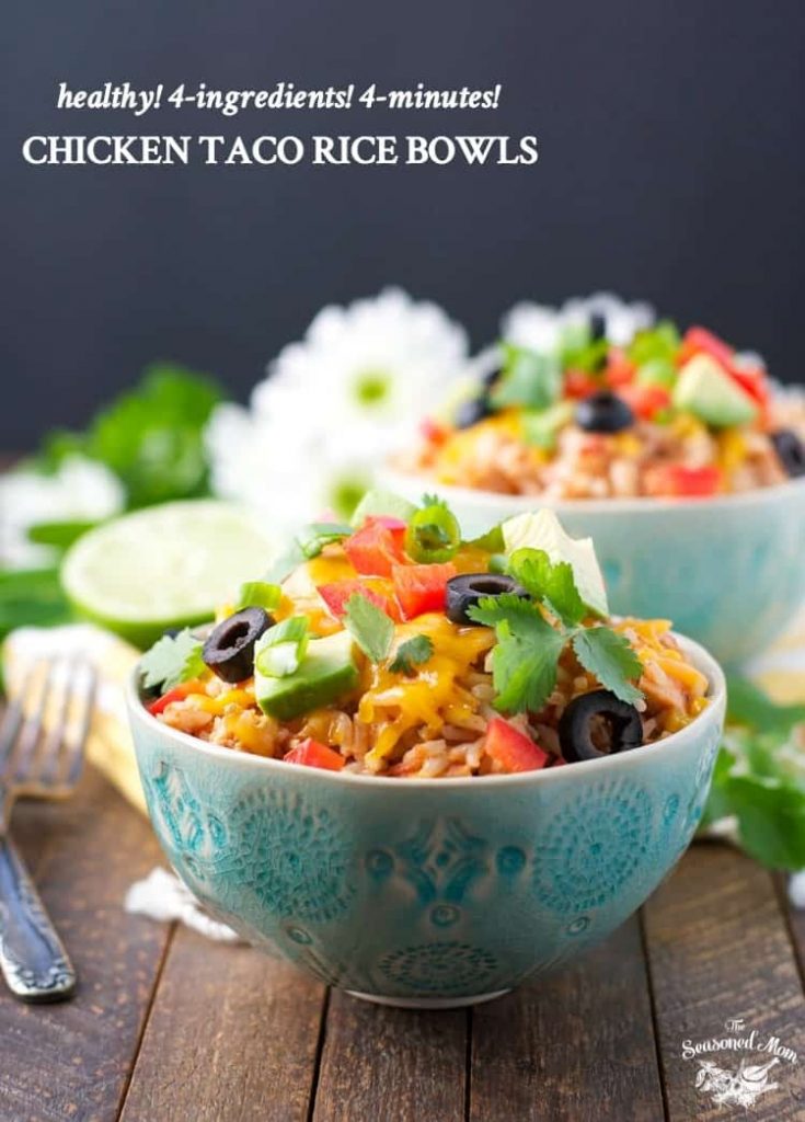 4Ingredient, 4Minute Chicken Taco Rice Bowls The Seasoned Mom