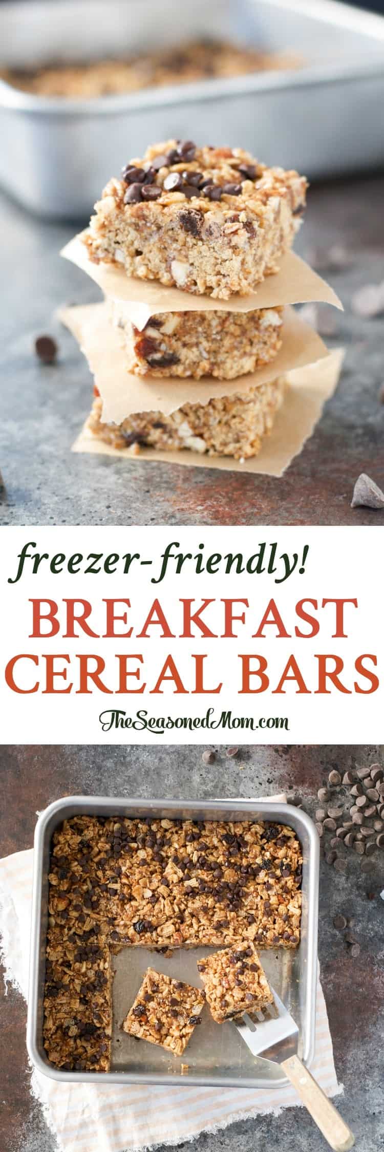These Freezer-Friendly Breakfast Cereal Bars are an easy breakfast for mornings on-the-go! Breakfast Recipes | Breakfast Ideas | Breakfast Ideas Healthy
