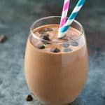 Healthy Chunky Monkey Protein Smoothie with text overlay