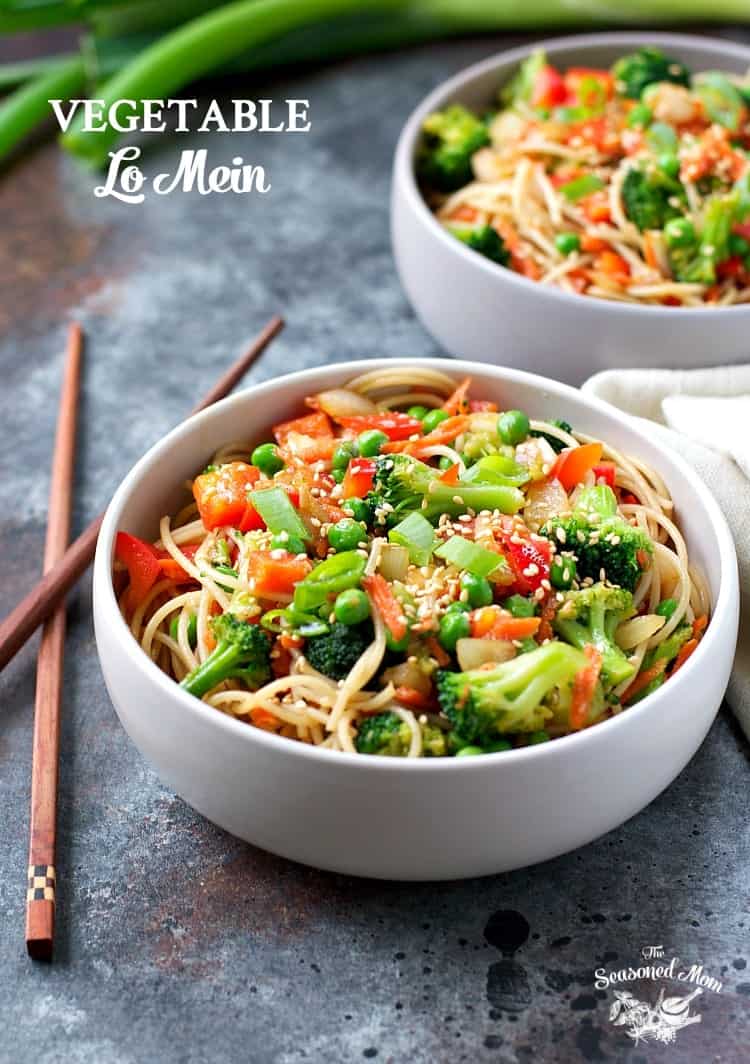 You only need 20 minutes to toss together this Vegetable Lo Mein for a healthy side dish or a satisfying entree! It's one of those easy vegetarian recipes that even meat-lovers adore -- and it's perfect for your busy weeknights!