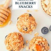 No bake almond blueberry energy snacks with text title overlay