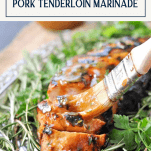Pork tenderloin marinade with text title box at top